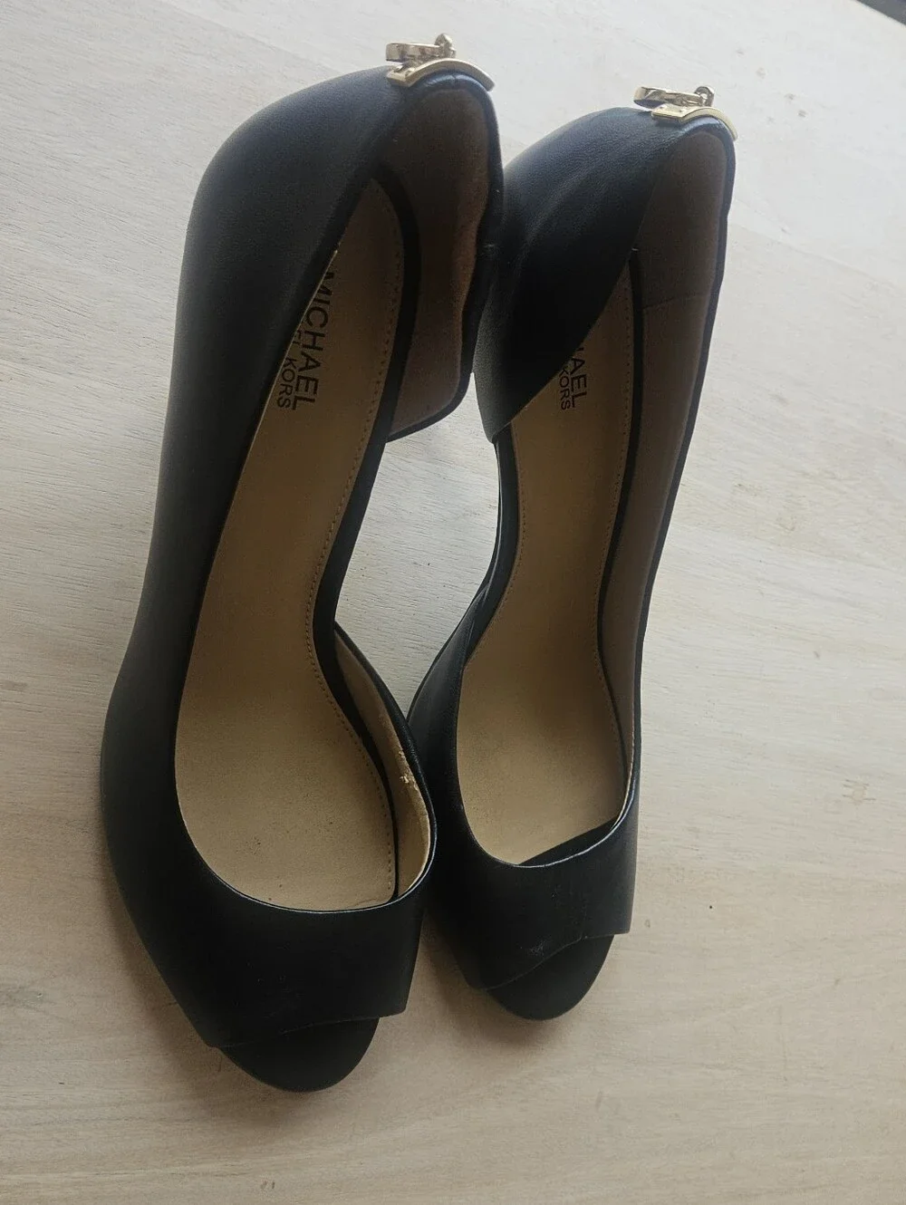 Michael Kors Classic Black Peep-Toe Women's Heels